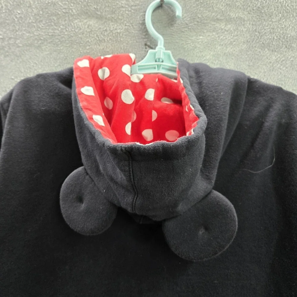 Disney Parks‎ Women Hoodie XXL Black Minnie Mouse Embroidery Polka Dot